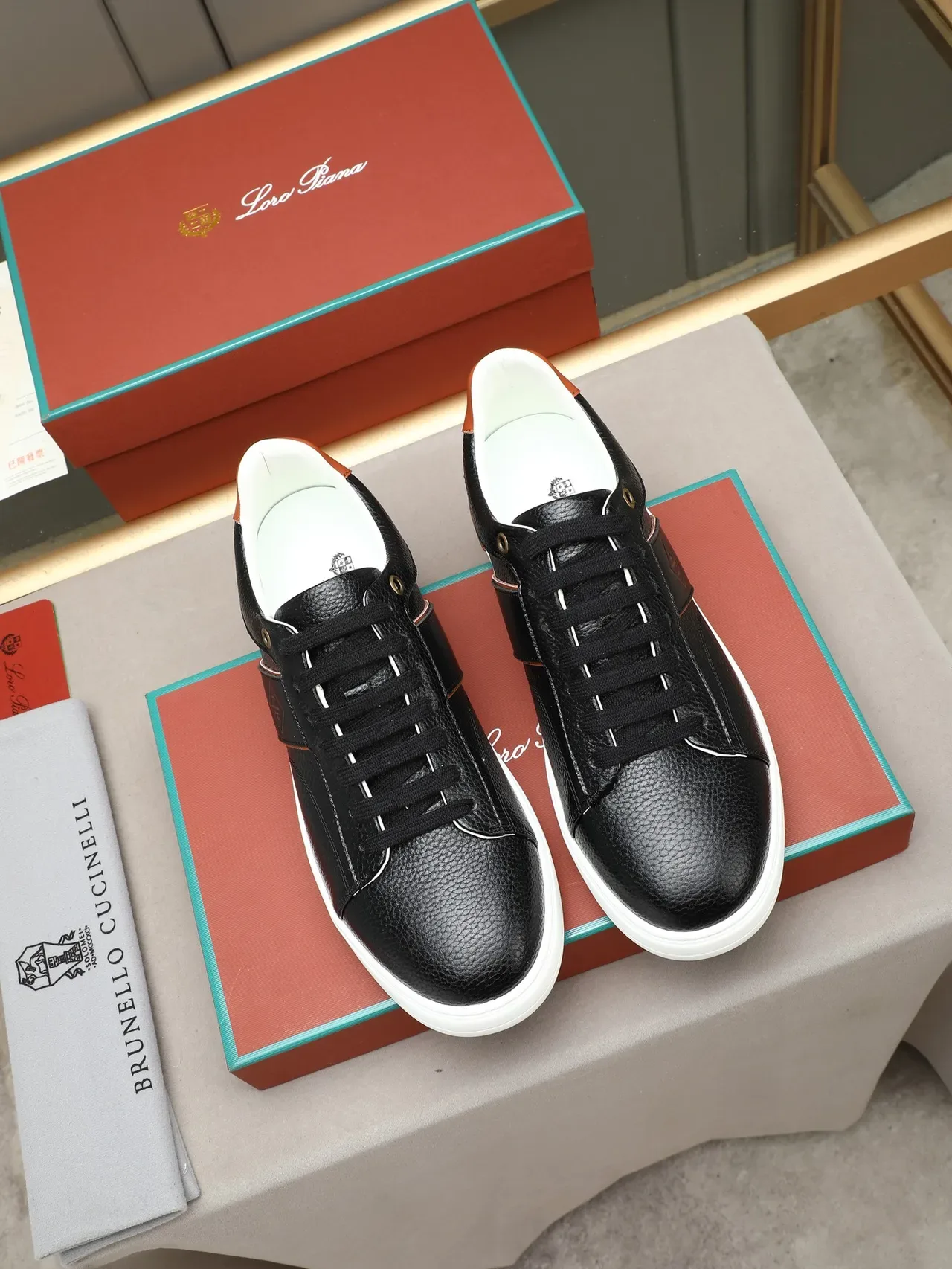 Black and Brown Leather Platform Sneaker 3