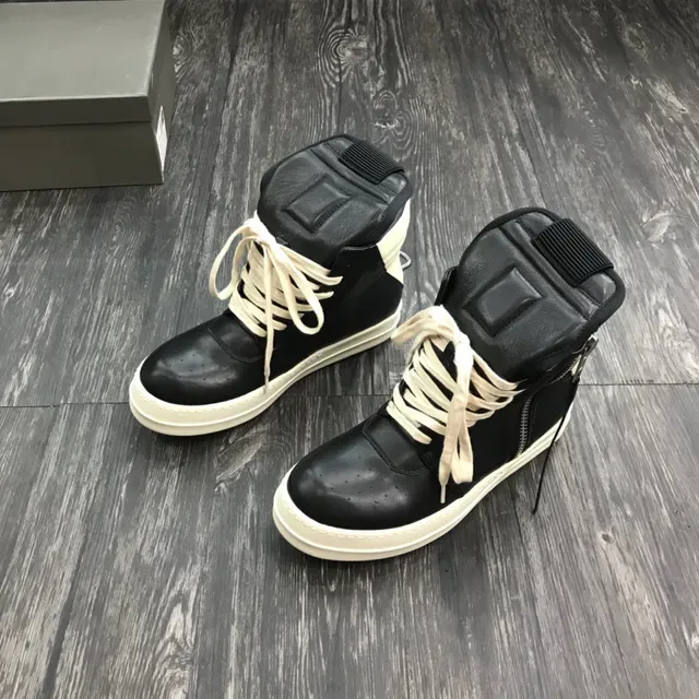 Black and Cream High-Top Zipper Platform Lifestyle Sneakers 8