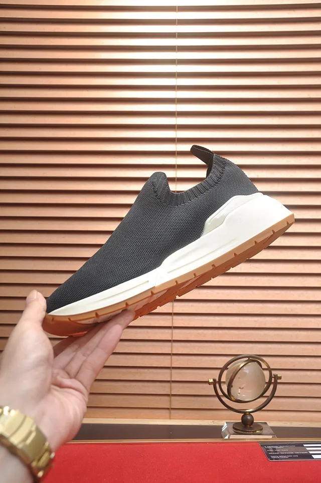 Black and Orange Graphic Logo Slip-On Lifestyle Sneakers 5