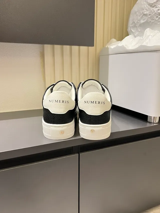 Black and White Cap-Toe Platform Lifestyle Sneakers 2