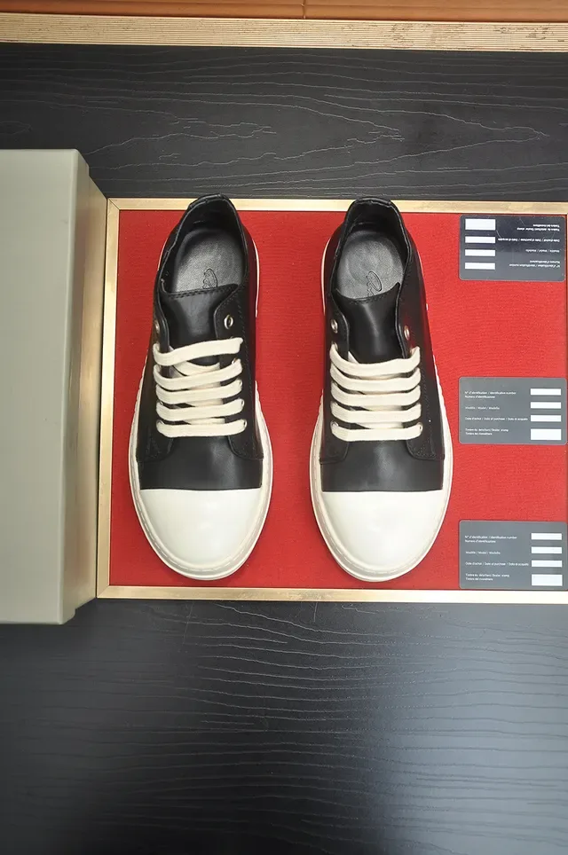 Black and White High-Top Platform Leather Sneaker 5