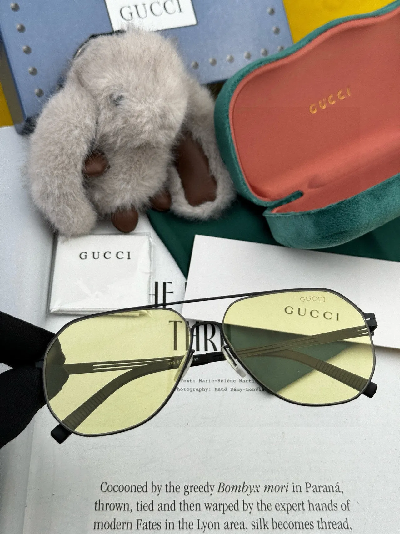 Black Aviator-Style Gradient Lens Sunglasses 6
