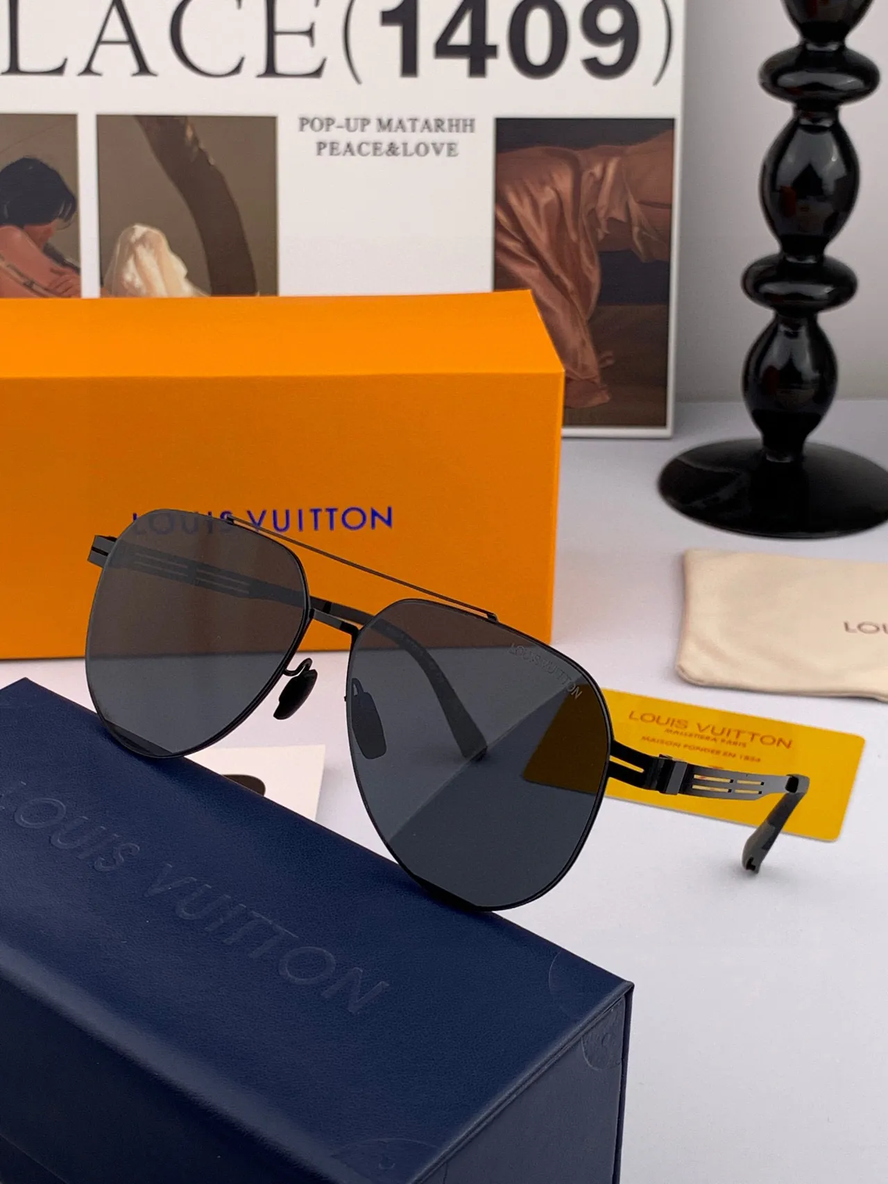 Black Aviator-Style Silhouette Thin Metal Double Bridge Sunglasses 4