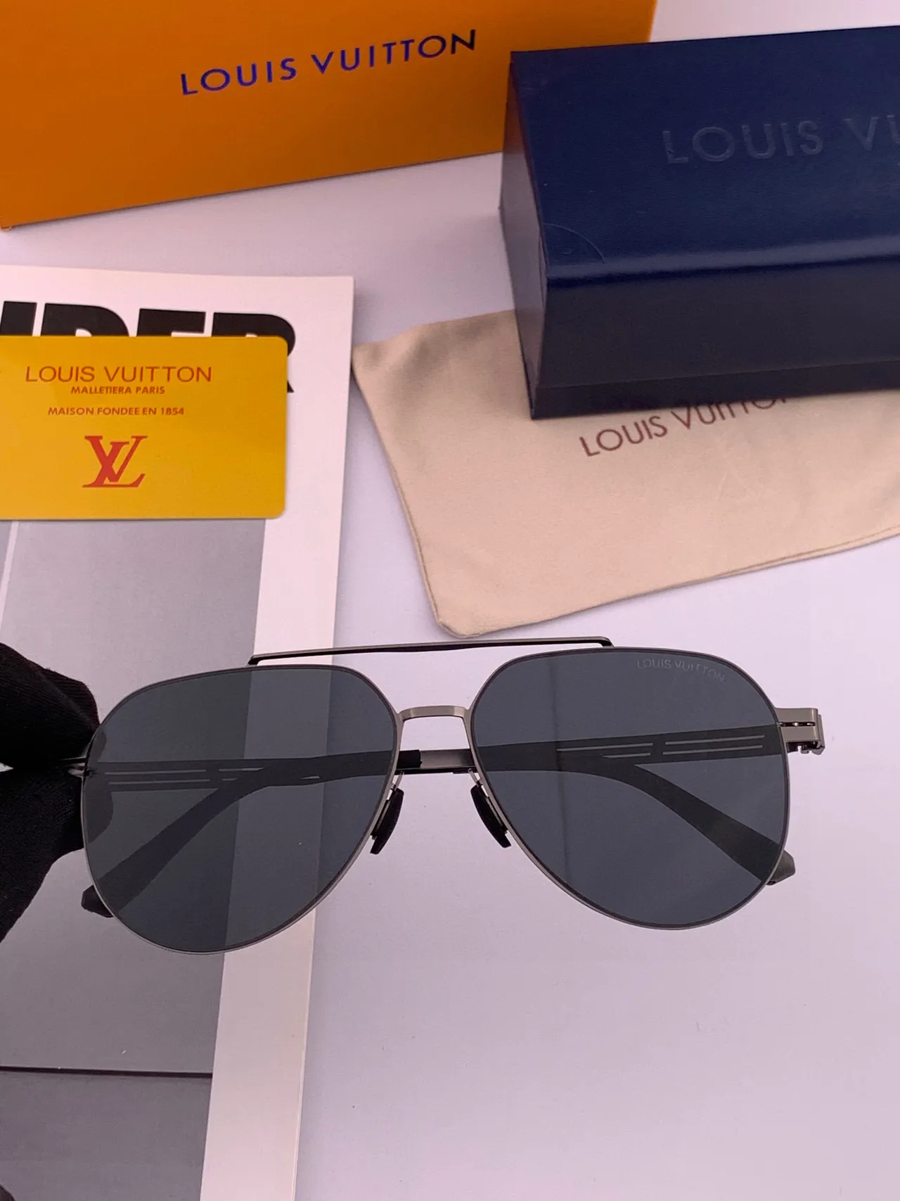 Black Aviator-Style Silhouette Thin Metal Double Bridge Sunglasses 5