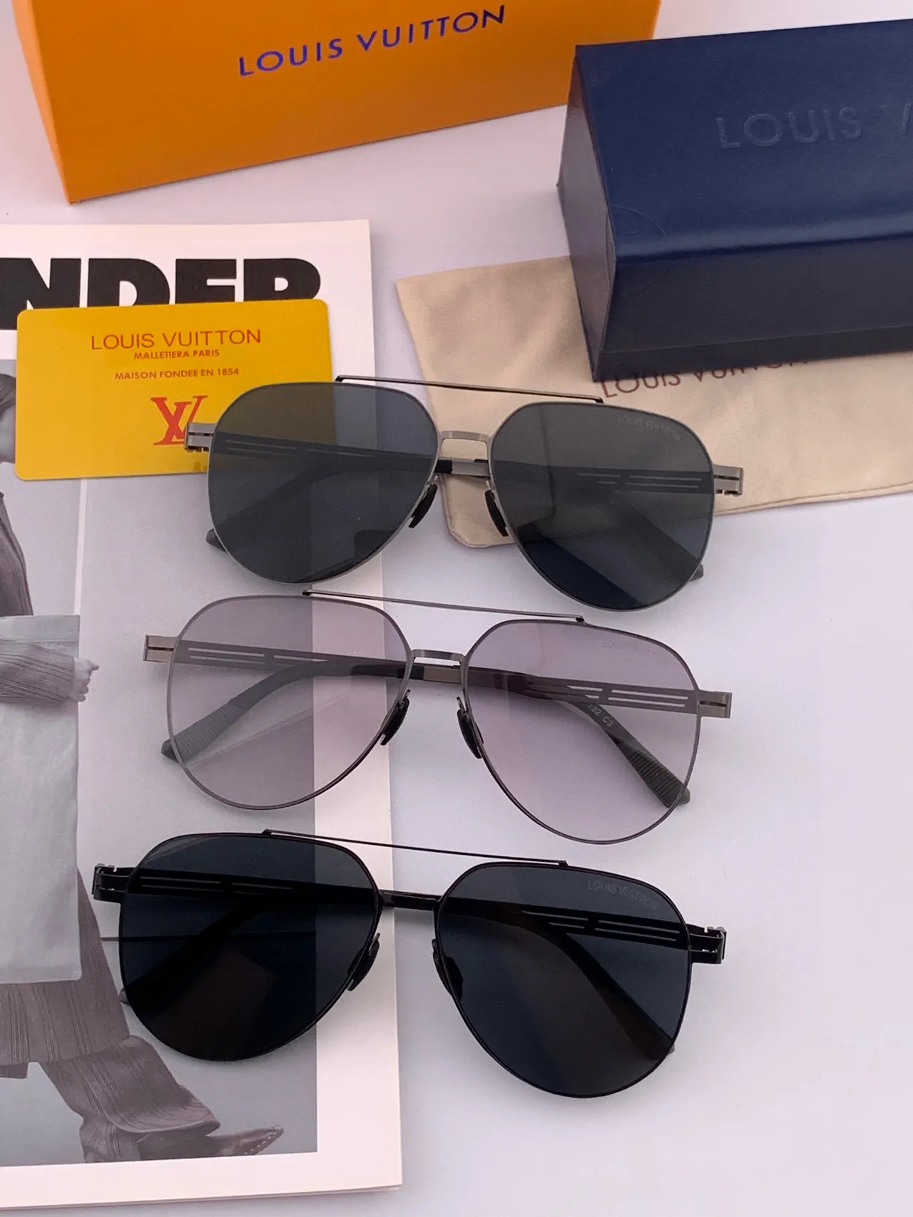 Black Aviator-Style Silhouette Thin Metal Double Bridge Sunglasses 8
