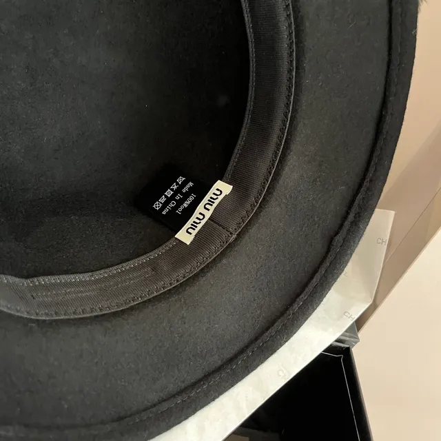 Black Beige Felt Construction Feather Accent Fedora 8