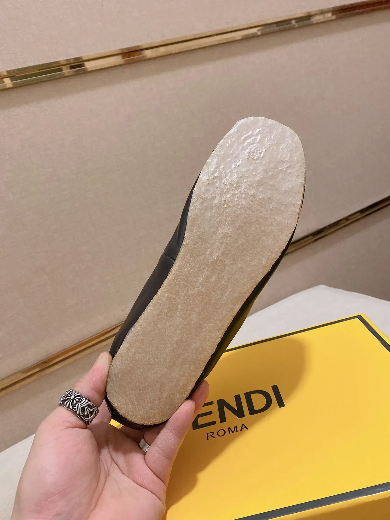 Black Beige Smooth Leather Slip-On Loafer 2