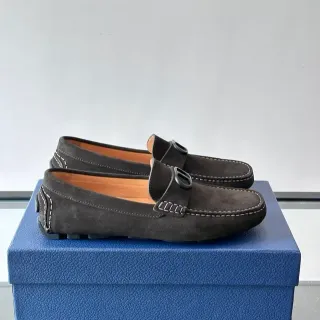 Black Beige Suede Buckle Strap Loafer
