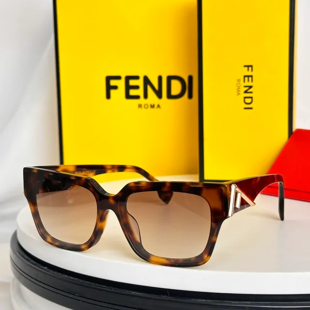 Black Brown Acetate Frame Gold-Tone Metal Accent Sunglasses 7