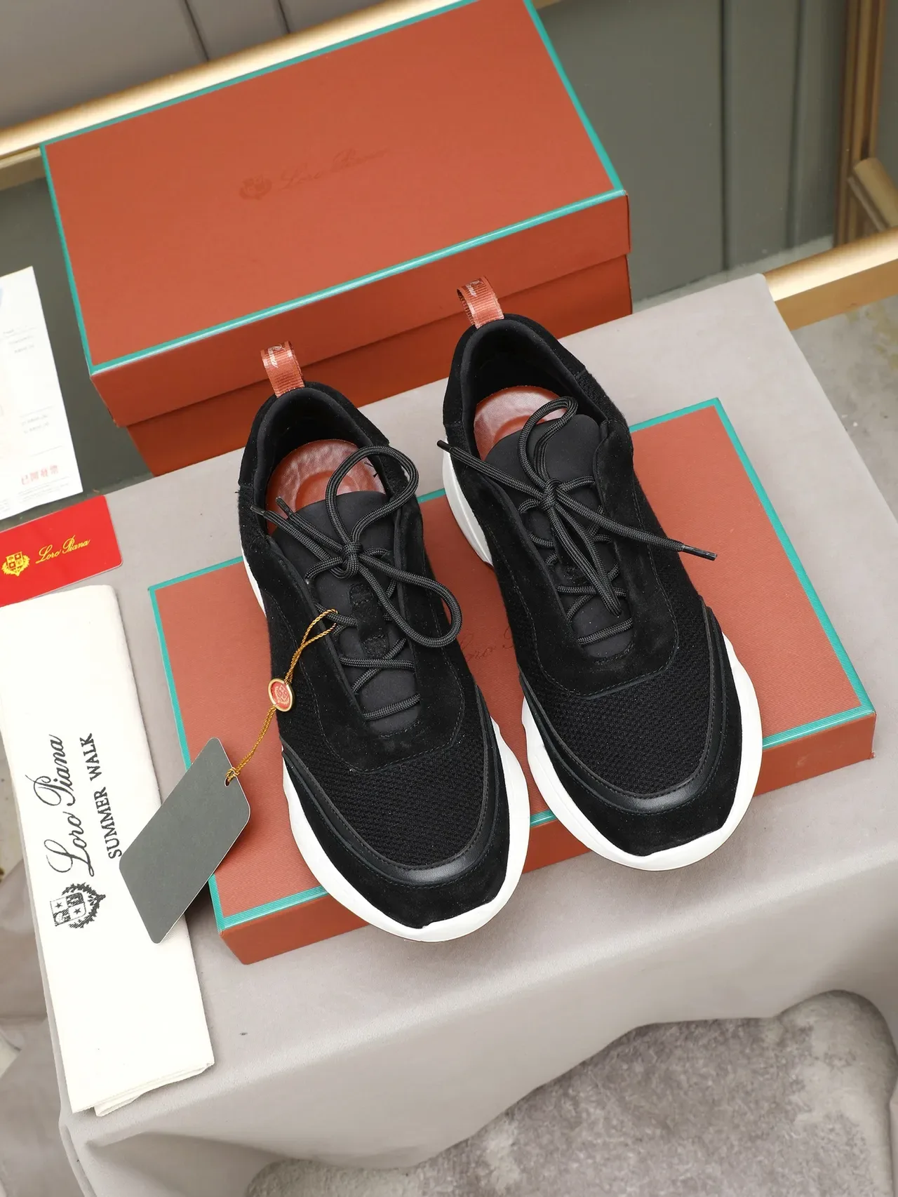 Black Brown Suede And Mesh Upper Sculpted White Midsole Sneakers 3