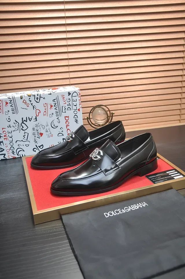 Black Glossy Leather Buckle Strap Loafer 4