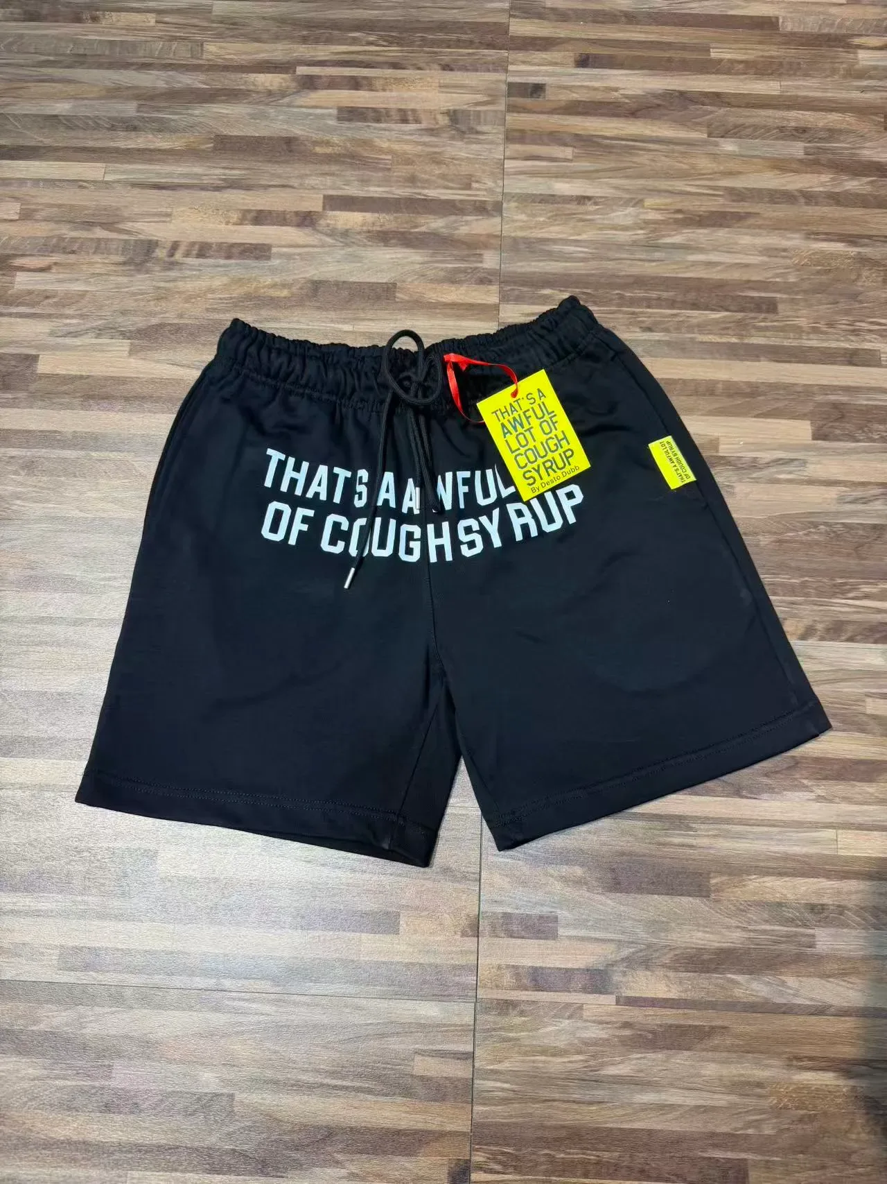 Black Graphic Print Elastic Waist Shorts 12