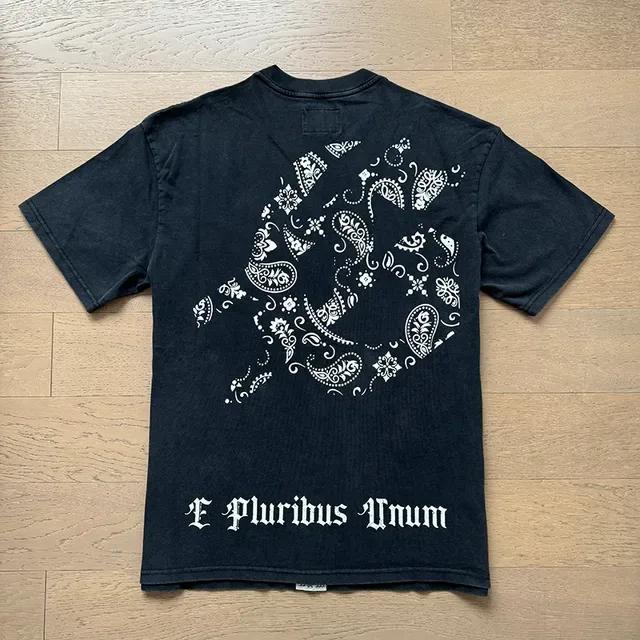 Black Graphic-Print Oversized Double-Sided Flame Motif T-Shirt 4