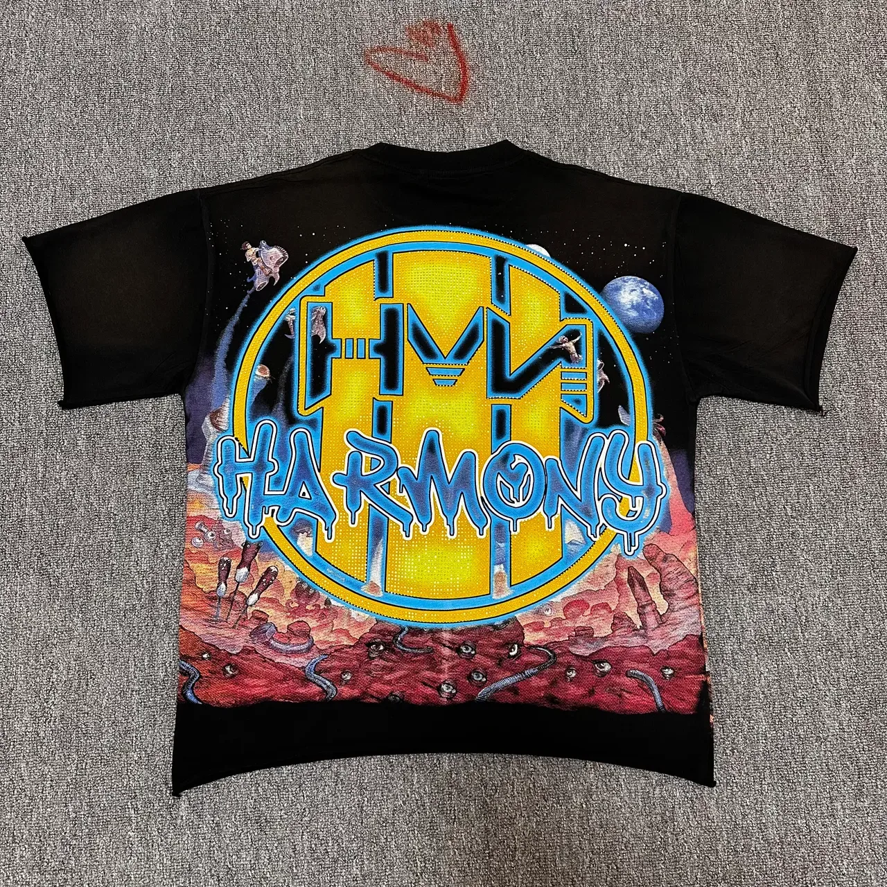 Black Graphic-Print Sci-Fi Illustration Crew-Neck T-Shirt 2