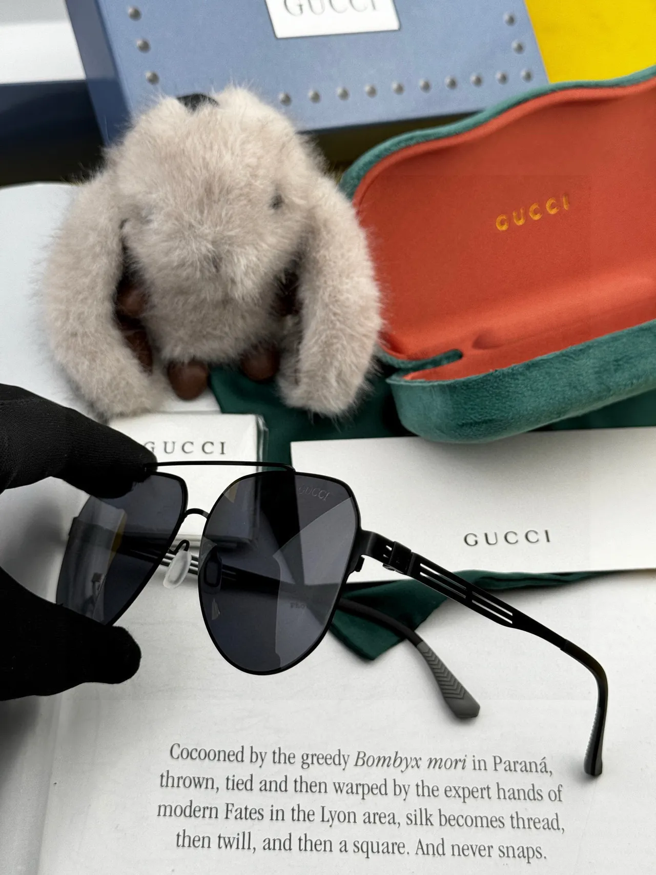 Black Gray Aviator Silhouette Double Bridge Sunglasses 2