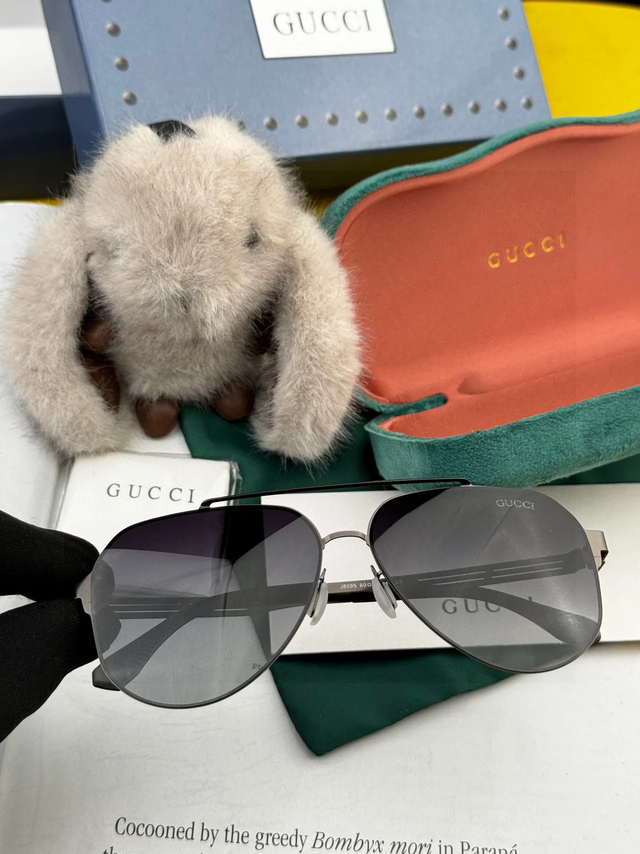 Black Gray Aviator Silhouette Double Bridge Sunglasses 7