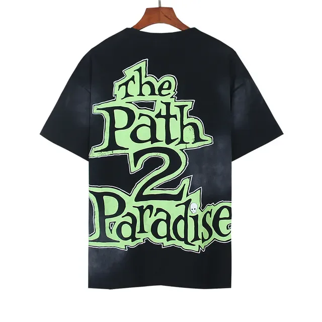 Black Green Oversized Fit Graphic Print Front And Back T-Shirt 6