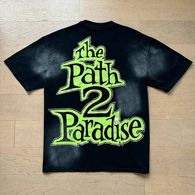 Black Green Oversized Fit Graphic Print Front And Back T-Shirt 10