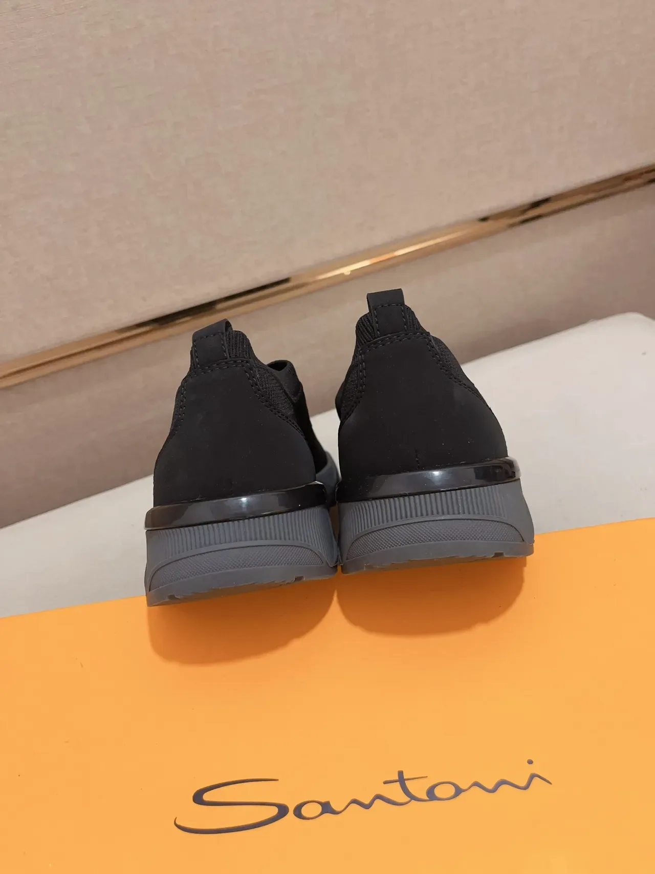 Black Knit Upper Sock-Fit Lifestyle Sneaker 3