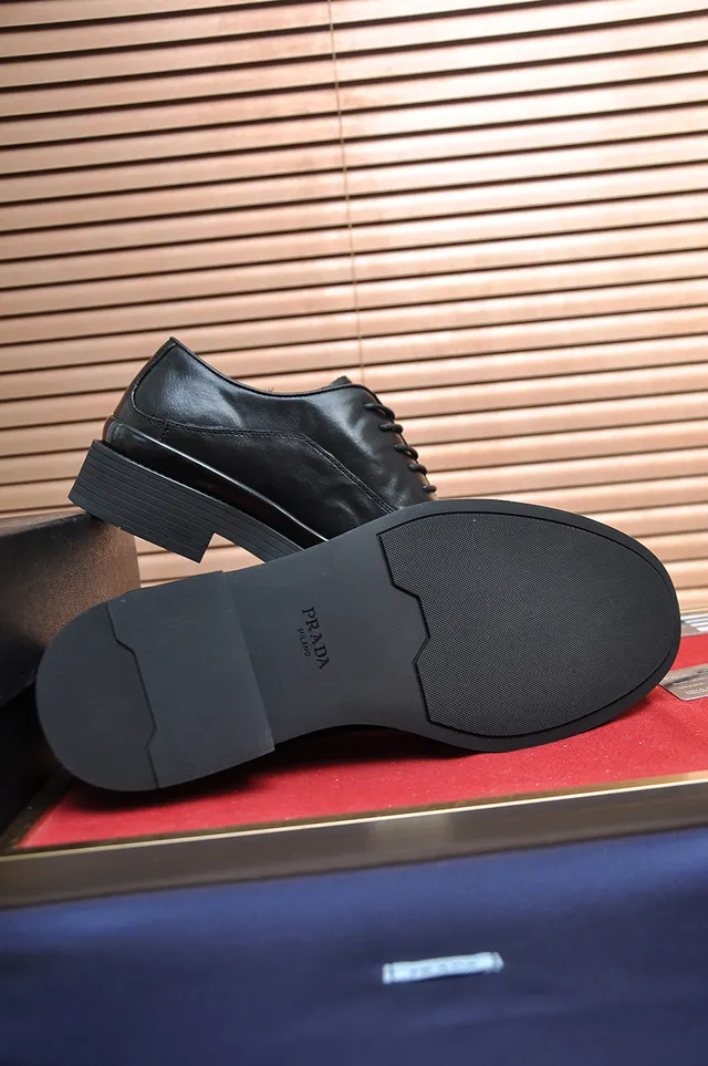 Black Leather Cap Toe Oxford Shoes 3