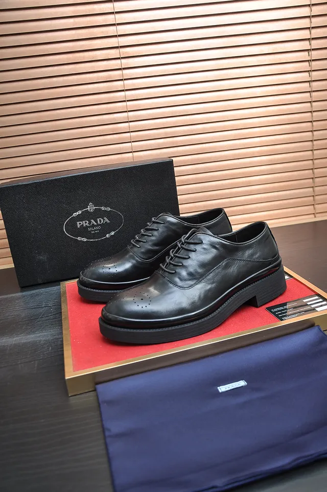 Black Leather Cap Toe Oxford Shoes 4