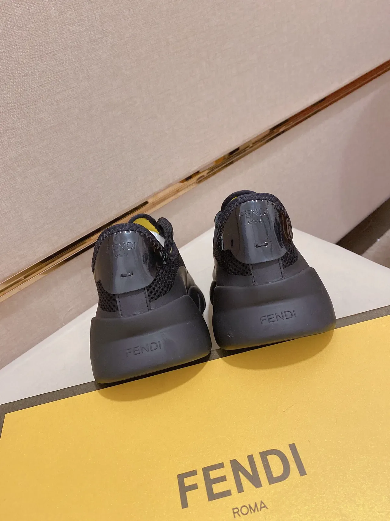 Black Mesh and Synthetic Chunky Sole Sneaker 3