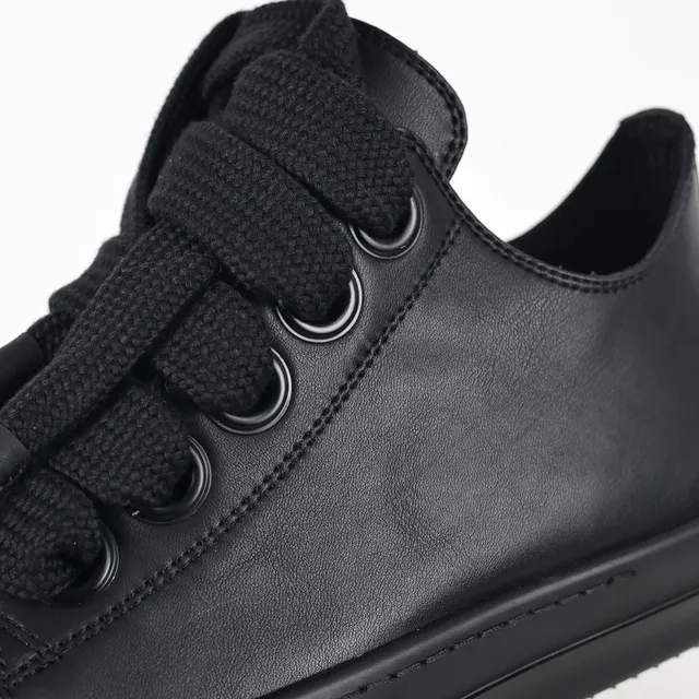Black Monochrome Oversized Lace Platform Sneakers 6