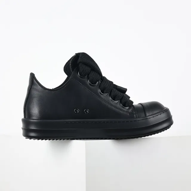 Black Monochrome Oversized Lace Platform Sneakers 7