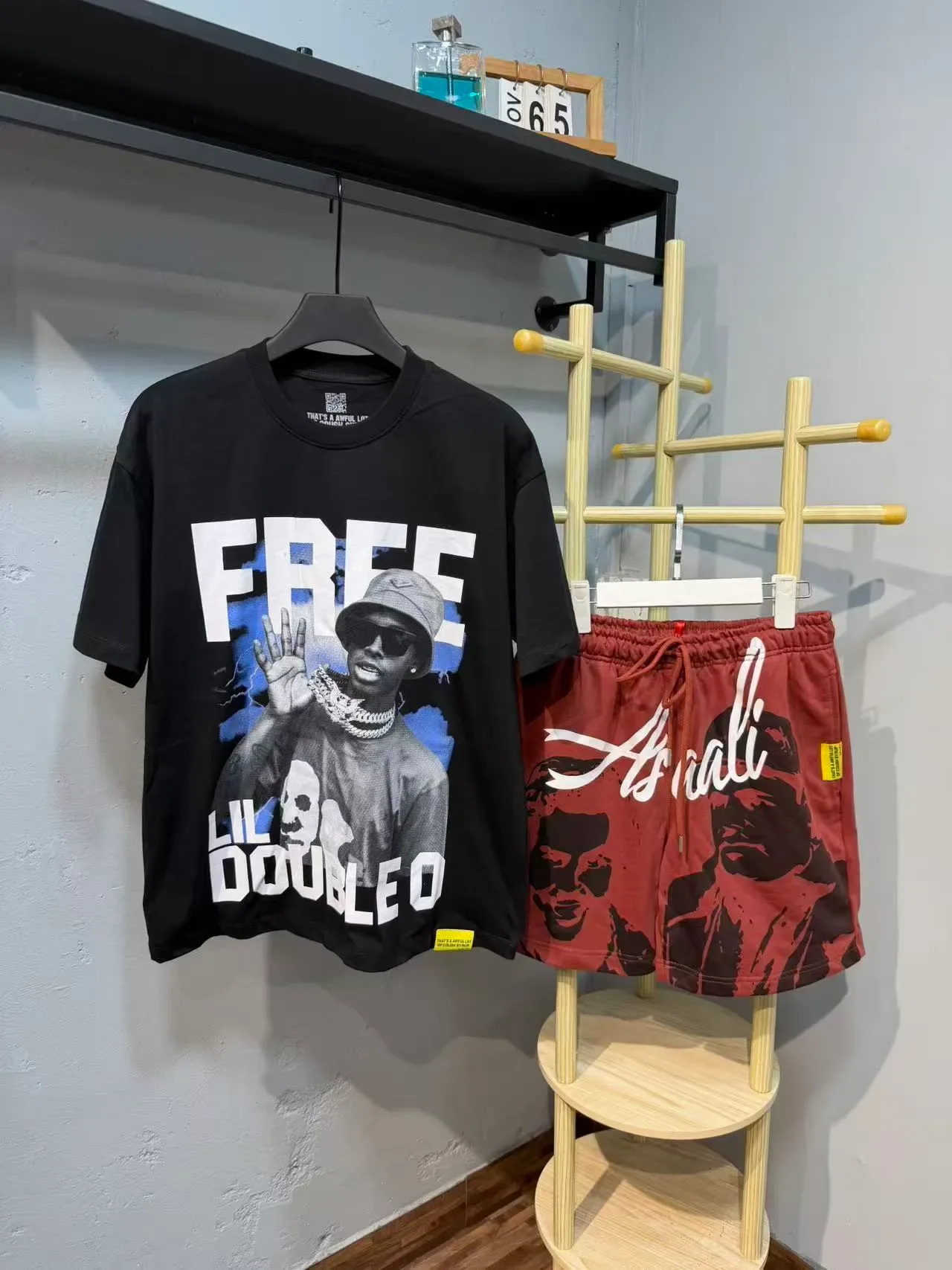 Black Multicolor Graphic Skull Cough Syrup Print Oversized T-Shirt 8