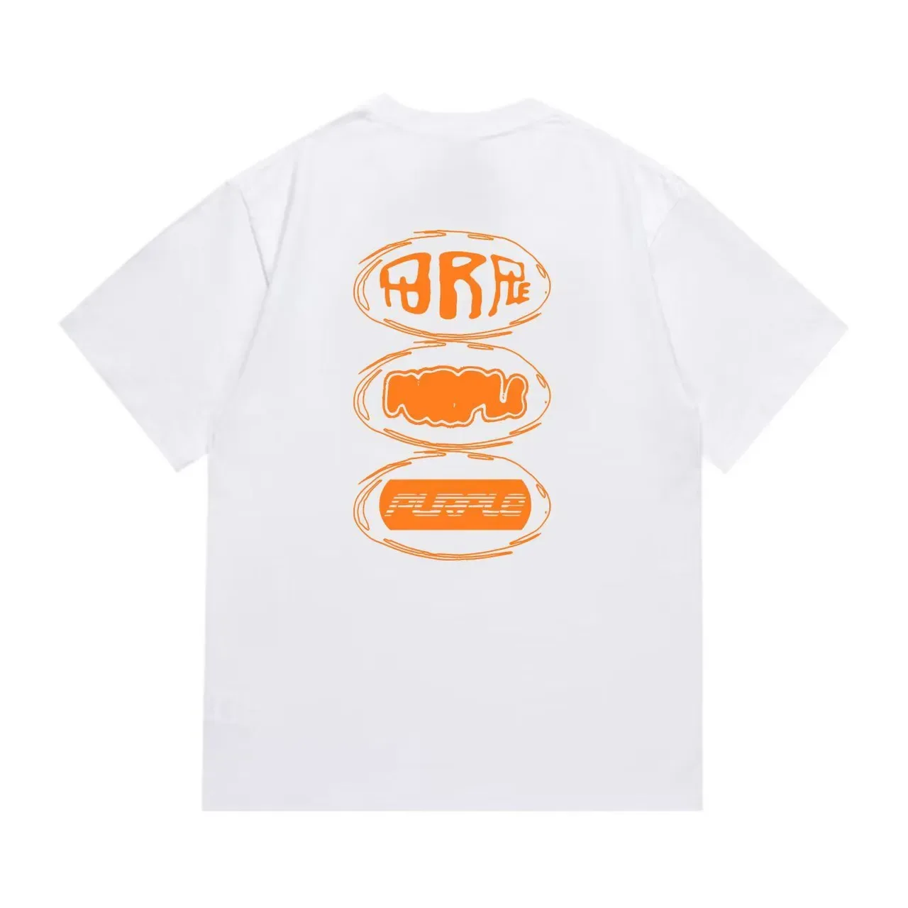 Black Orange Graphic Print Crew-Neck T-Shirt 2