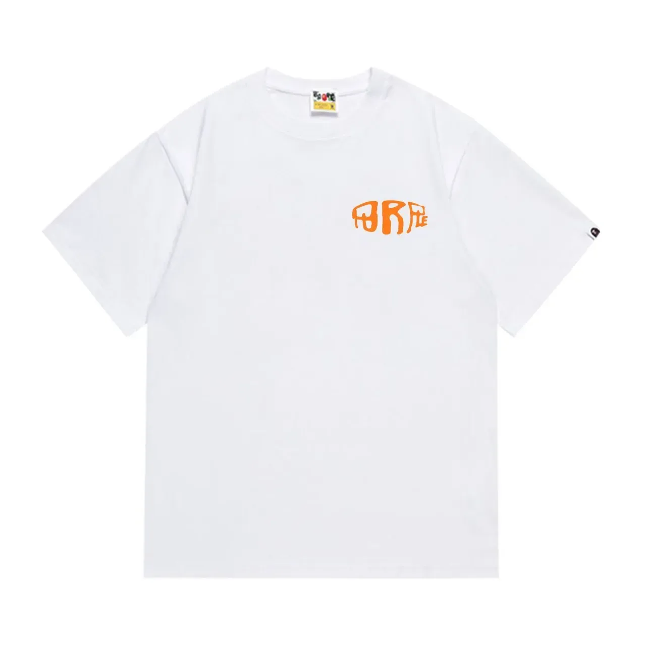 Black Orange Graphic Print Crew-Neck T-Shirt 3