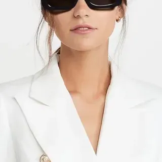 Black Oversized Rectangular Frame Sunglasses