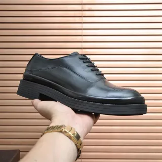 Black Patent Leather Cap Toe Brogue Oxford Shoes