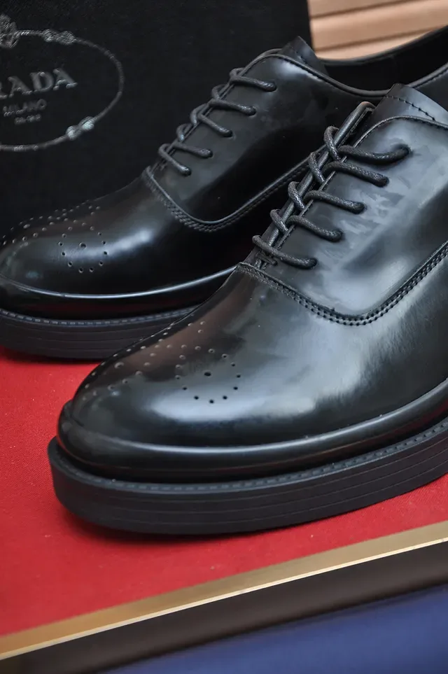 Black Patent Leather Cap Toe Brogue Oxford Shoes 2