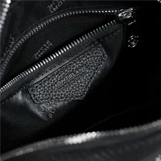 Black Pebbled Leather Messenger Bag 3
