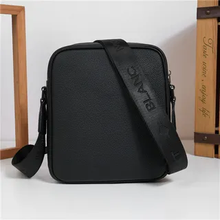Black Pebbled Leather Messenger Bag 7