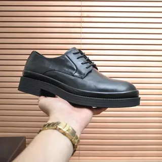 Black Platform Cap Toe Oxford Shoe
