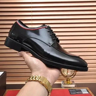 Black Red Glossy Patent Leather Cap Toe Oxford Shoes