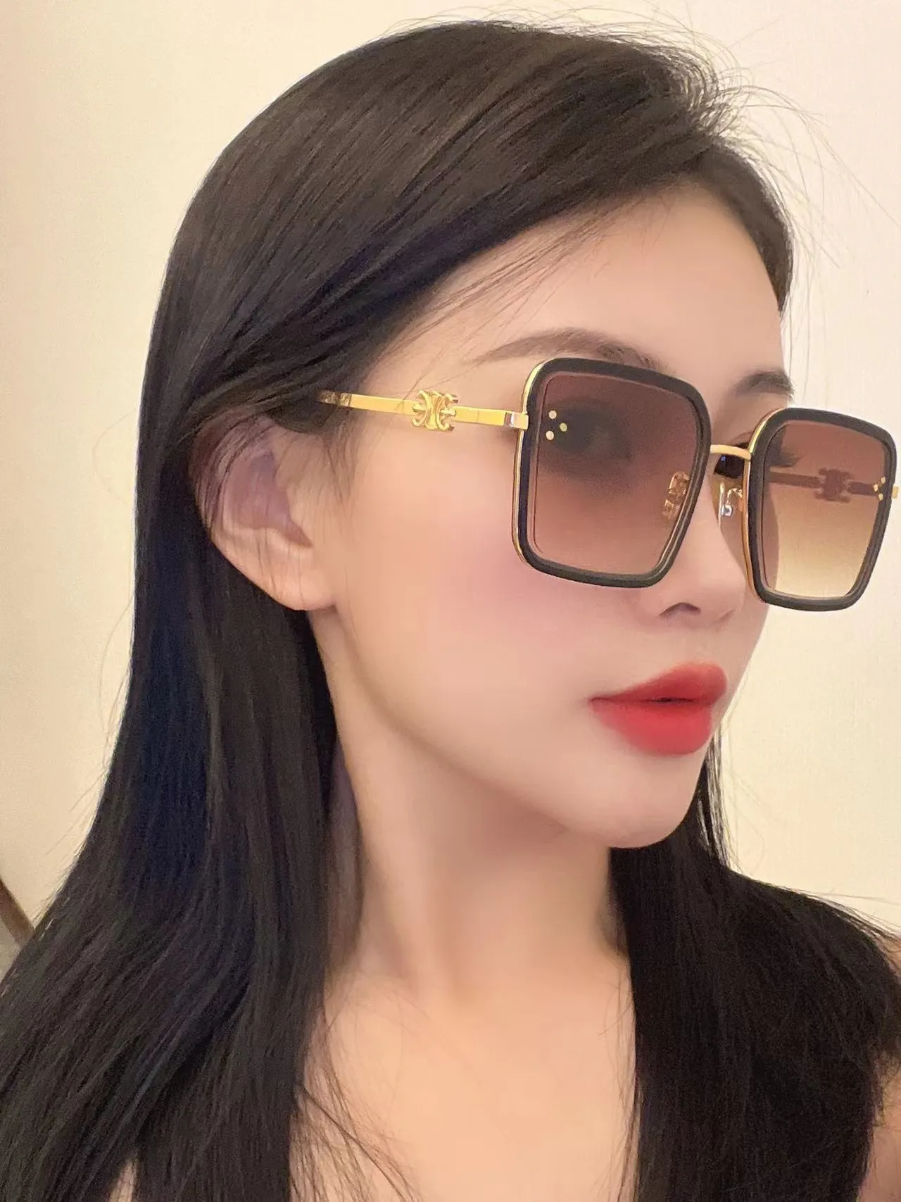 Gafas ópticas marco cuadrado oversized negro y plata frente grueso 5