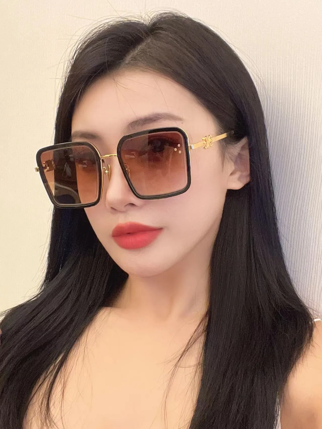 Gafas ópticas marco cuadrado oversized negro y plata frente grueso 6