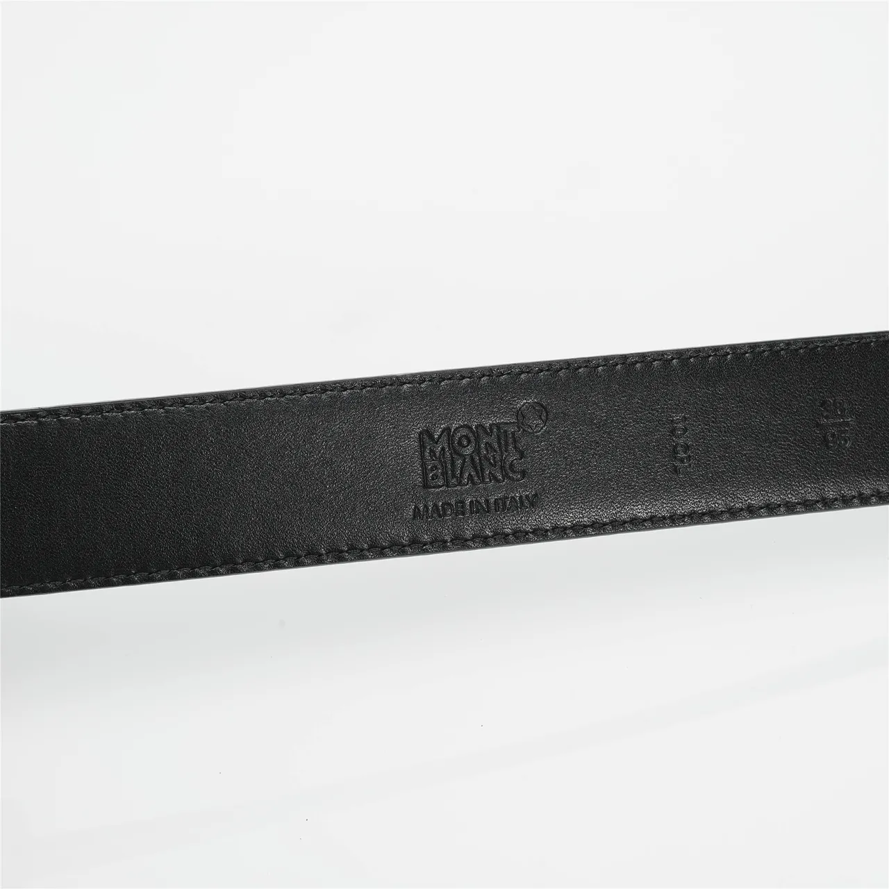 Black Silver Textured Saffiano-Like Rectangular Polished Metal Buckle Leather Belt 7