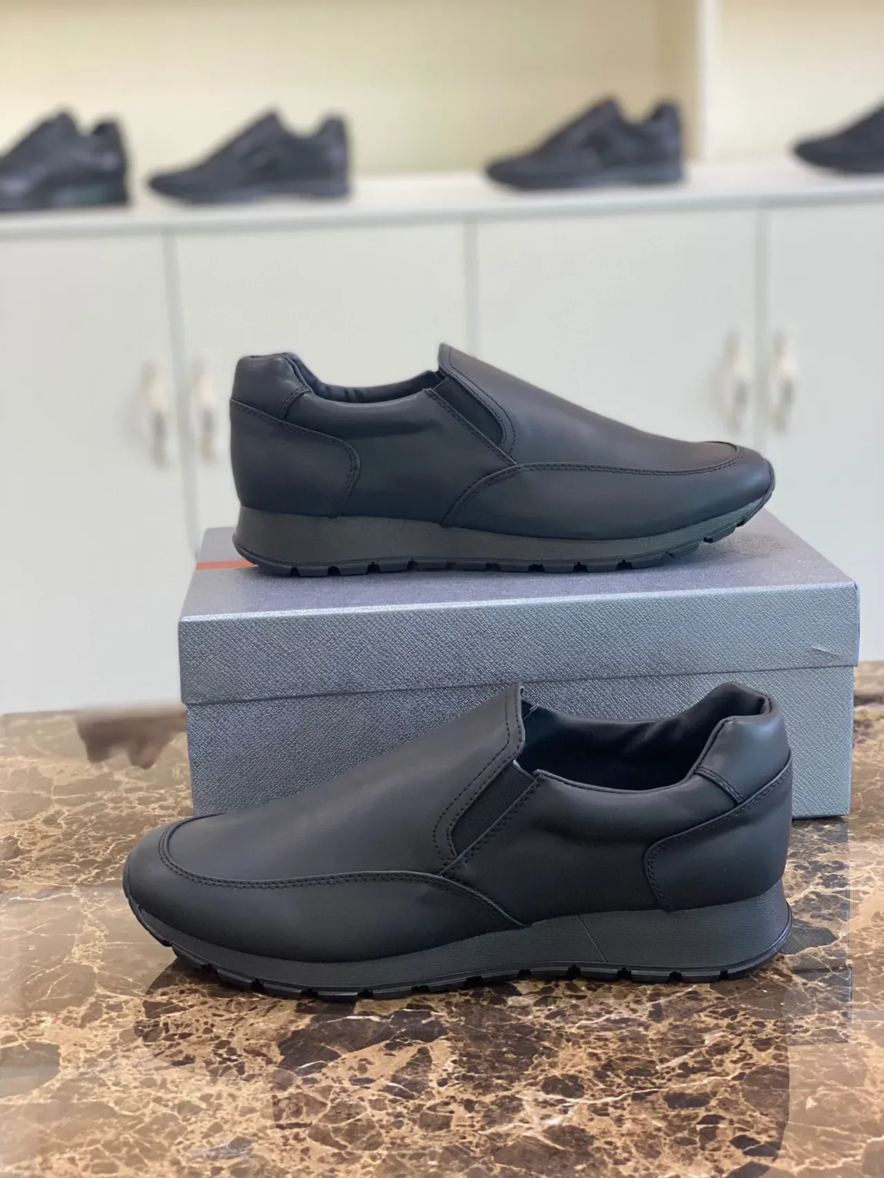 Black Slip-On Elastic-Side Casual Shoes 7