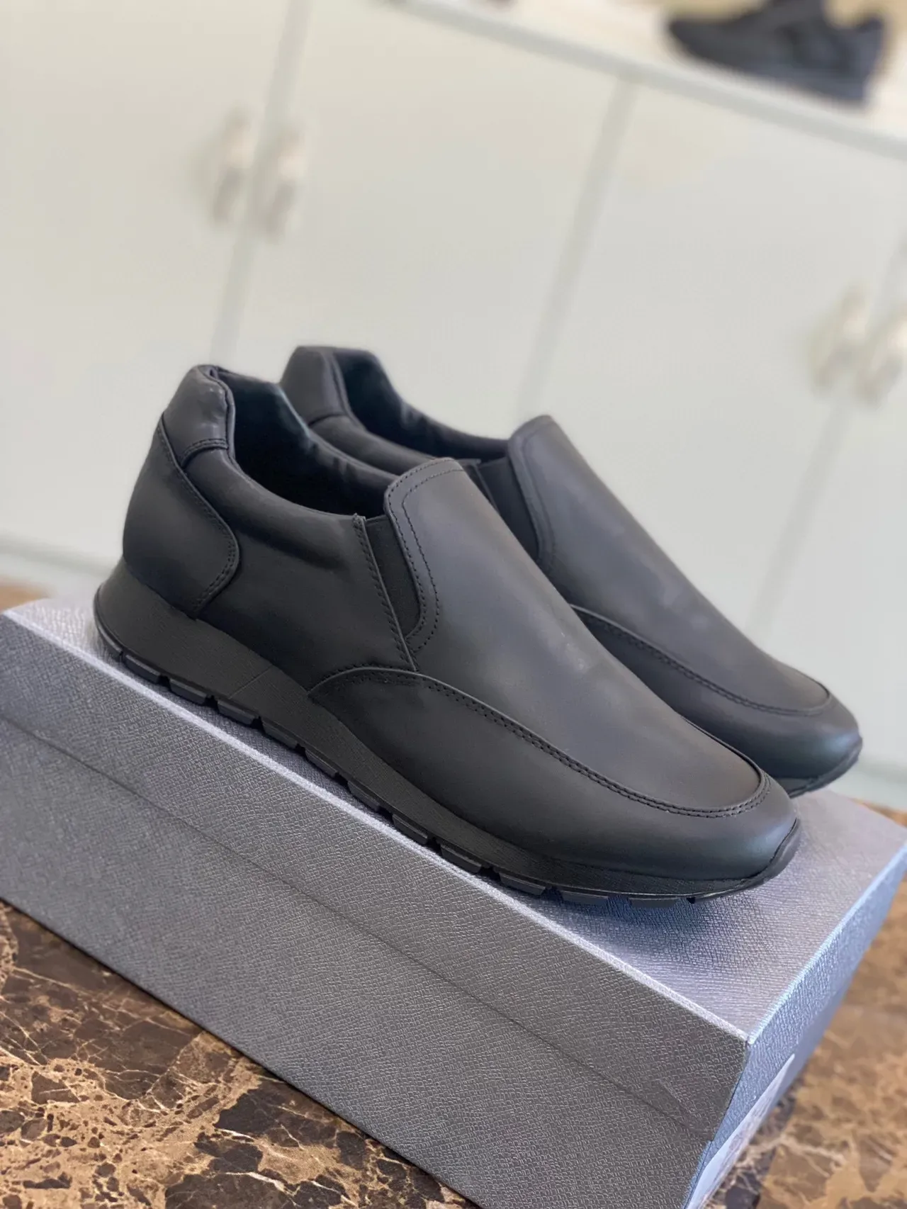 Black Slip-On Elastic-Side Casual Shoes 9