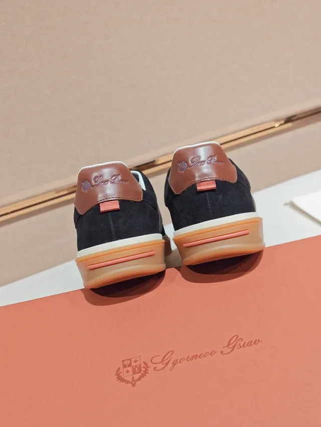 Black Suede and Leather Low-Top Lifestyle Sneaker 4