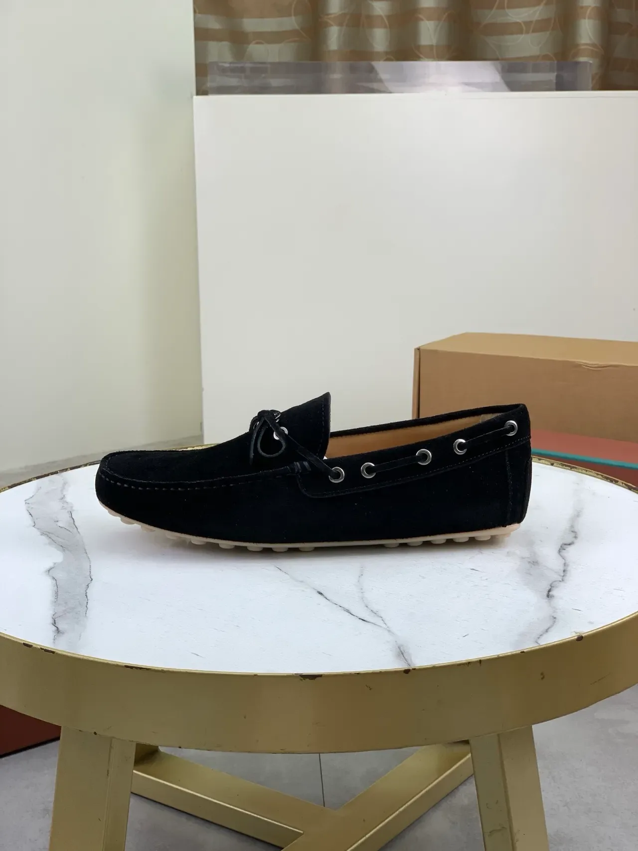 Black Suede Lace-Tie Loafers 5