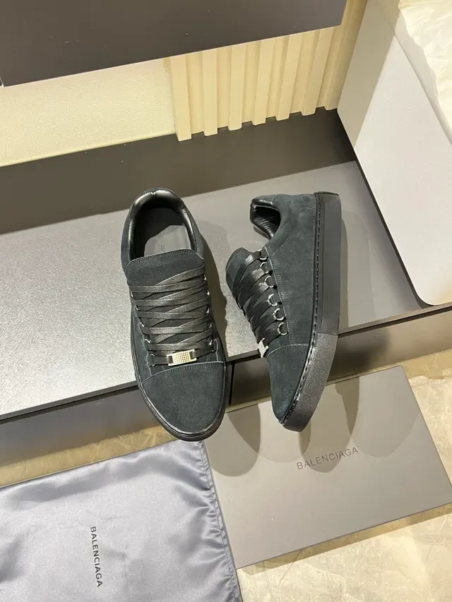 Black Suede Upper Glossy Rubber Sole Sneakers 4
