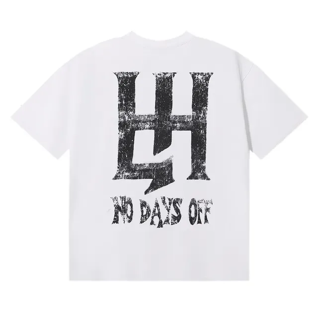 Black White Graphic Print Distressed Typography Top 4