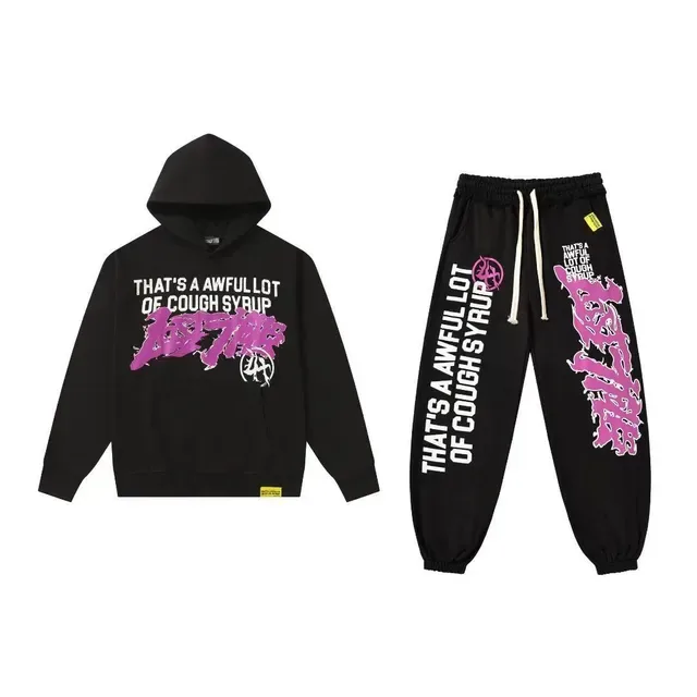 Black White Graphic-Print Oversized Fit Hoodie 8