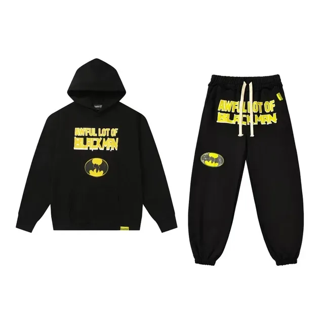 Black White Graphic-Print Oversized Fit Hoodie 9