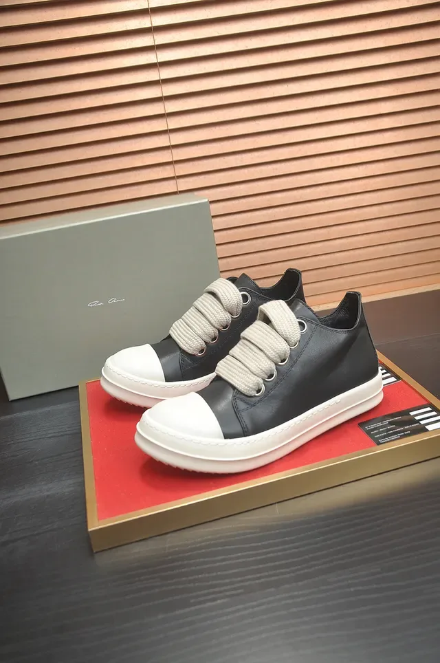 Black White Leather Upper Platform Sole Sneakers 4
